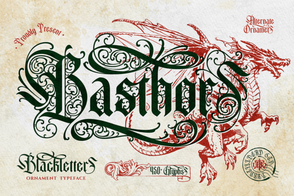 Basthors: Command Attention with Ornamental Blackletter