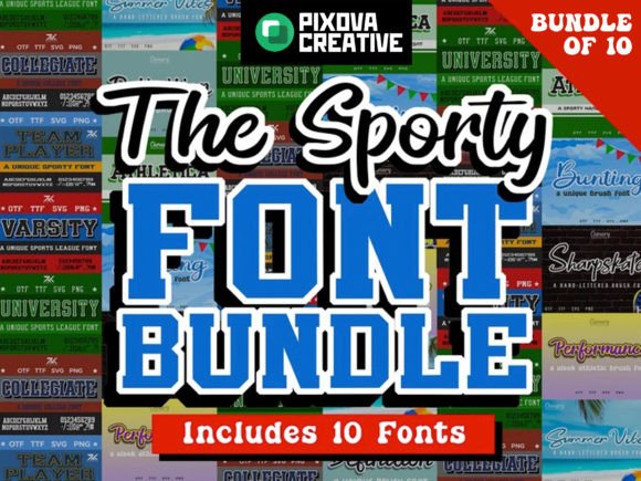 Sport Bundle: 10 Fonts for Athletic Branding & Design